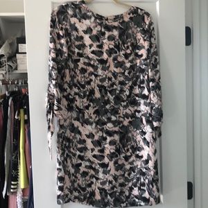 H&M silky shift dress with tie sleeves